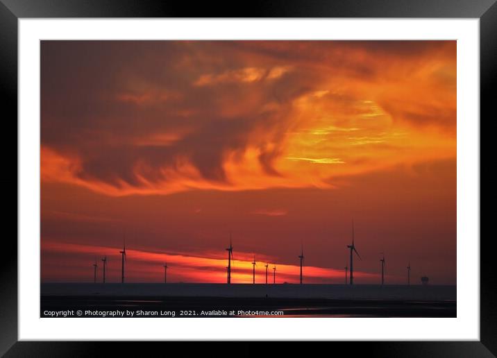 Flames in a  New Brighton Sky Framed Mounted Print by Photography by Sharon Long 