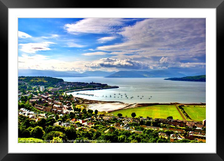 Firth of Clyde From Lyle Hill  Framed Mounted Print by Ros Ambrose