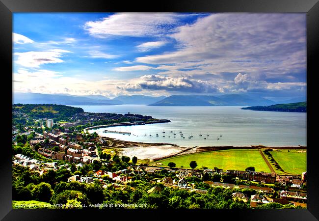 Firth of Clyde From Lyle Hill  Framed Print by Ros Ambrose