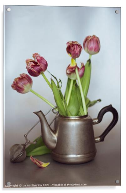 Tulips Still Life  Acrylic by Larisa Siverina