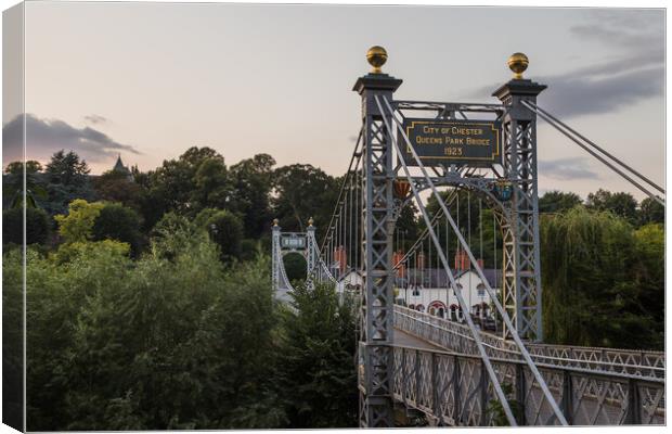 Queens Park suspension bridge Canvas Print by Jason Wells