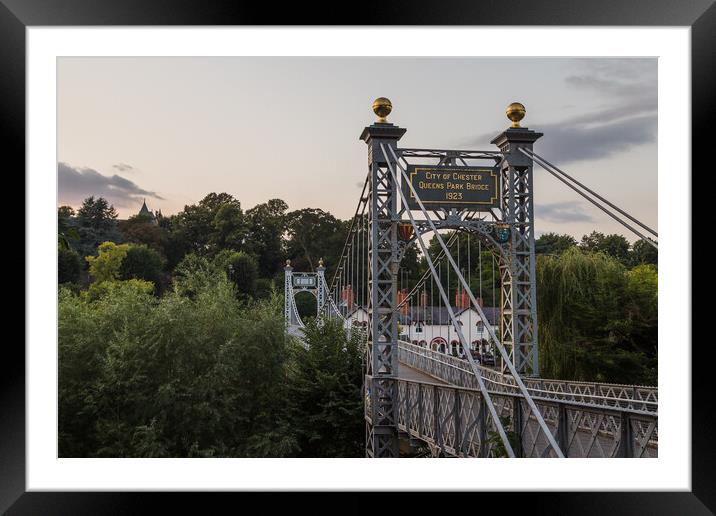 Queens Park suspension bridge Framed Mounted Print by Jason Wells