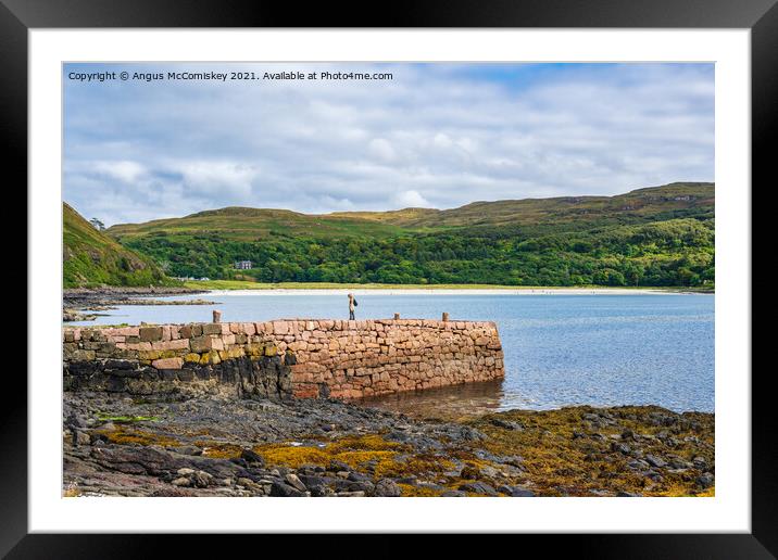 Old stone pier at Calgary Bay, Isle of Mull Framed Mounted Print by Angus McComiskey