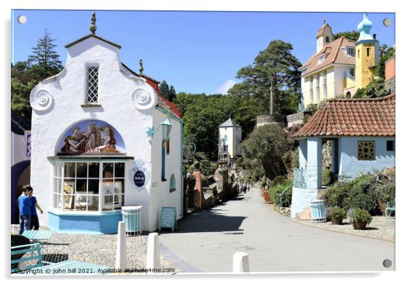 Portmeirion attraction, Wales. Acrylic by john hill