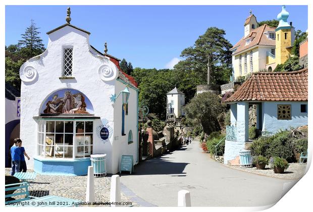 Portmeirion attraction, Wales. Print by john hill