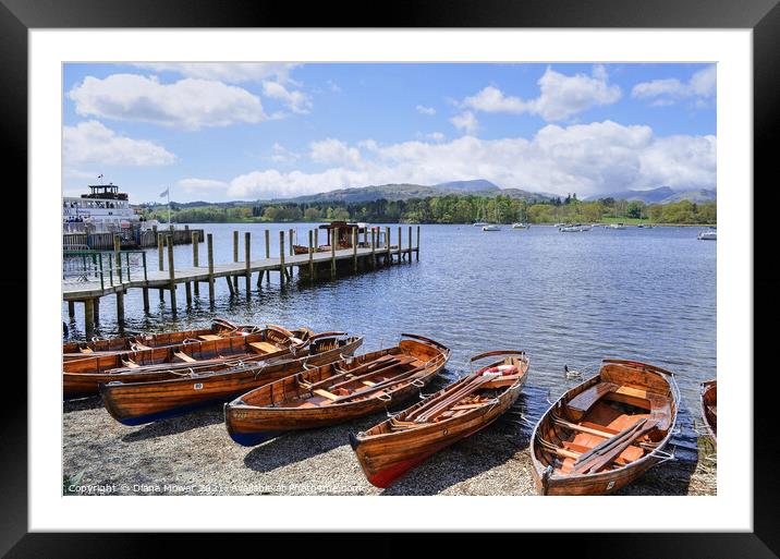 Lake Windermere Shore Cumbria Framed Mounted Print by Diana Mower