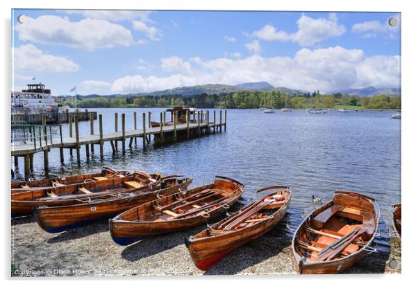 Lake Windermere Shore Cumbria Acrylic by Diana Mower