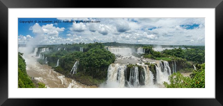 Iguazu Falls Panoramic , South America Framed Mounted Print by Jo Sowden