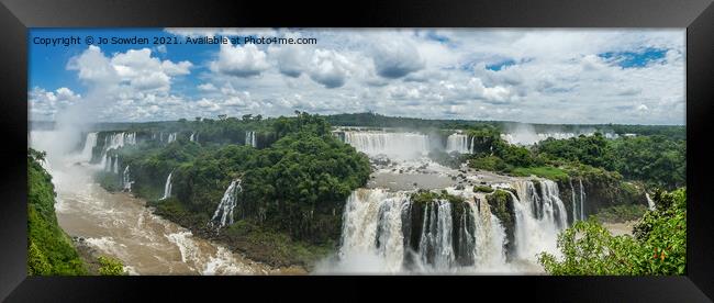 Iguazu Falls Panoramic , South America Framed Print by Jo Sowden