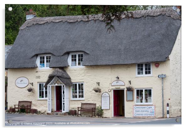 Chocolate cafe in Godshill on the Isle of Wight Acrylic by Elaine Hayward