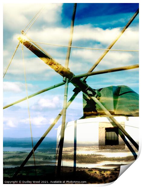 Majestic Windmill on a Cloudy Day Print by Dudley Wood