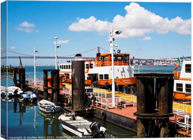 Bridging the Tagus Canvas Print by Dudley Wood