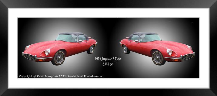 1974 Jaguar E Type Framed Mounted Print by Kevin Maughan