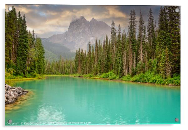 Canada. Emerald lake landscape, Yoho national park Acrylic by Delphimages Art