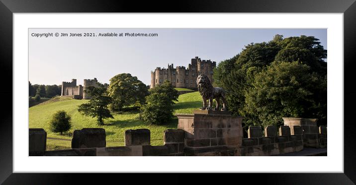 The Lion Bridge near Alnwick Castle - Panorama Framed Mounted Print by Jim Jones