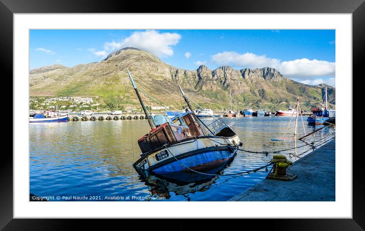 Hout bay harbour Cape Town South Africa Framed Mounted Print by Paul Naude