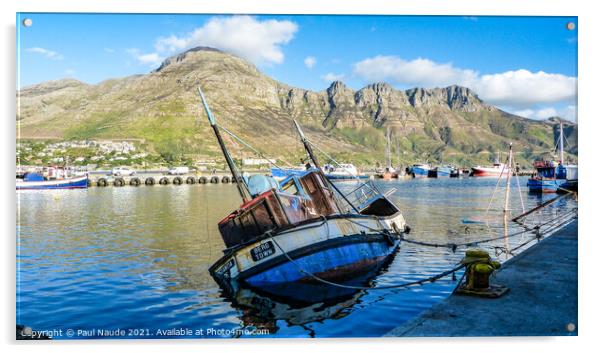 Hout bay harbour Cape Town South Africa Acrylic by Paul Naude