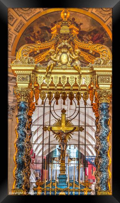 Golden Cross Altar Church Les Invalides Paris France Framed Print by William Perry