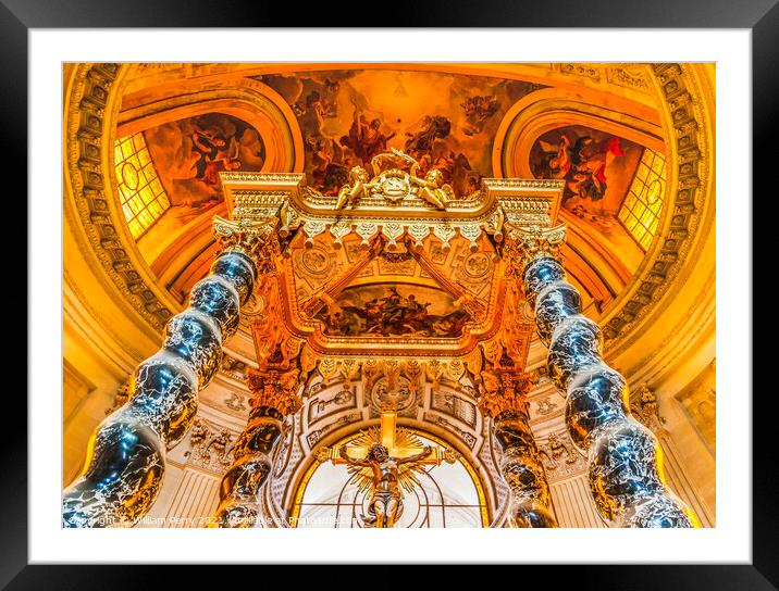 Golden Cross Altar Church Les Invalides Paris France Framed Mounted Print by William Perry