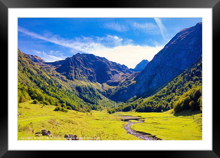 Majestic Aran Valley Mountains - C1509-3131-PIN-R Framed Mounted Print by Jordi Carrio