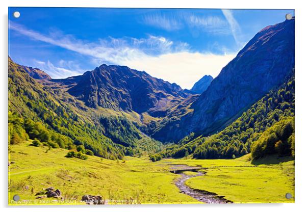 Majestic Aran Valley Mountains - C1509-3131-PIN-R Acrylic by Jordi Carrio