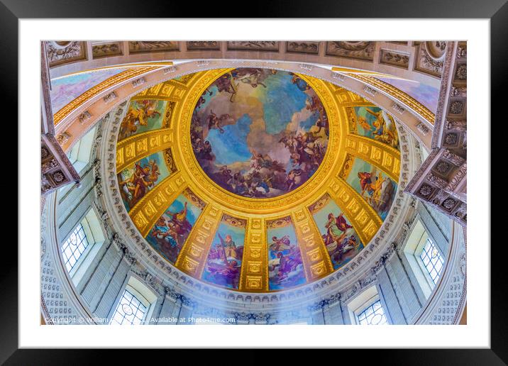 Dome Interior Paintings Church Les Invalides Paris France Framed Mounted Print by William Perry