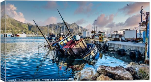 Flooded Hout bay harbour South Africa Canvas Print by Paul Naude