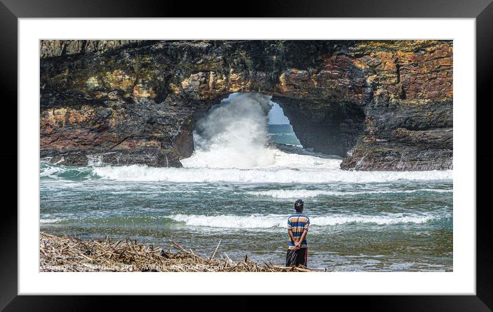 Thunder Hole in the Wall Transkei wild coast South Africa  Framed Mounted Print by Paul Naude