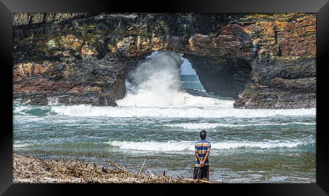 Thunder Hole in the Wall Transkei wild coast South Africa  Framed Print by Paul Naude