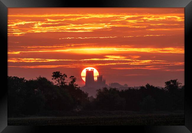 Sunrise over Ely Cathedral, 16th September 2021 Framed Print by Andrew Sharpe