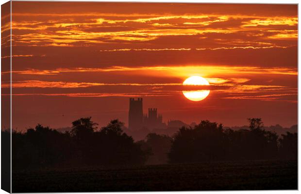Sunrise over Ely Cathedral, 16th September 2021 Canvas Print by Andrew Sharpe