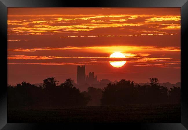 Sunrise over Ely Cathedral, 16th September 2021 Framed Print by Andrew Sharpe
