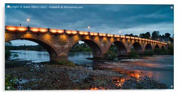 Perth Bridge or Smeaton's Bridge over the River Tay Acrylic by Navin Mistry