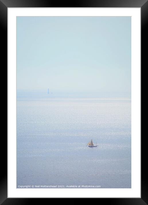Boat & Lighthouse. Framed Mounted Print by Neil Mottershead