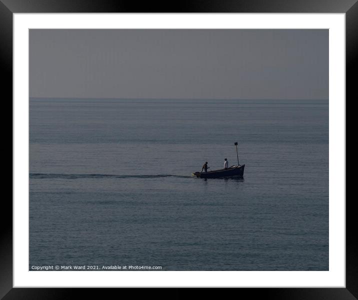 Small Boat, Large Sea Framed Mounted Print by Mark Ward