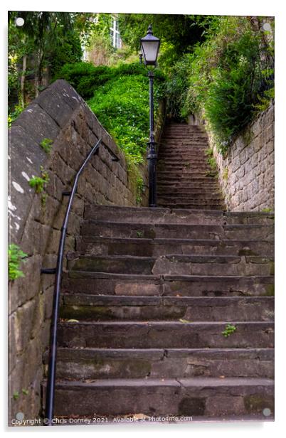 Gallons Steps in Knaresborough, Yorkshire Acrylic by Chris Dorney