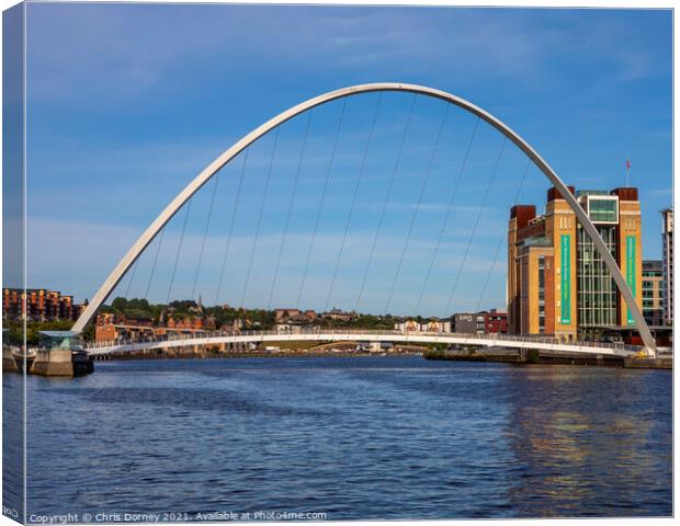 Gateshead Millennium Bridge in Newcastle upon Tyne, UK Canvas Print by Chris Dorney