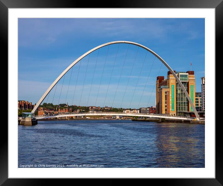 Gateshead Millennium Bridge in Newcastle upon Tyne, UK Framed Mounted Print by Chris Dorney