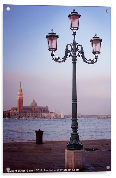 Venice Street Lamp Acrylic by Ann Garrett