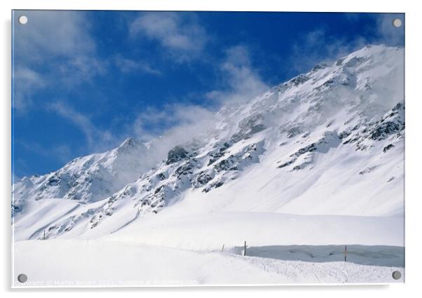 Snowy Flüela Pass Road Acrylic by Martin Baroch