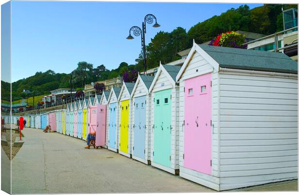 Lyme Regis Beach Huts Canvas Print by Alison Chambers