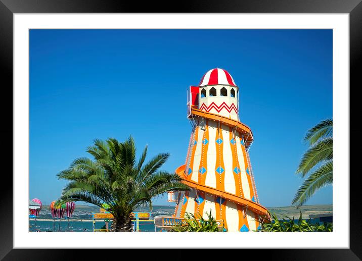Weymouth Helter Skelter Framed Mounted Print by Alison Chambers