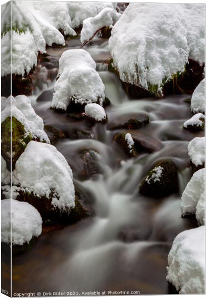 Creek in winter Canvas Print by Dirk Rüter