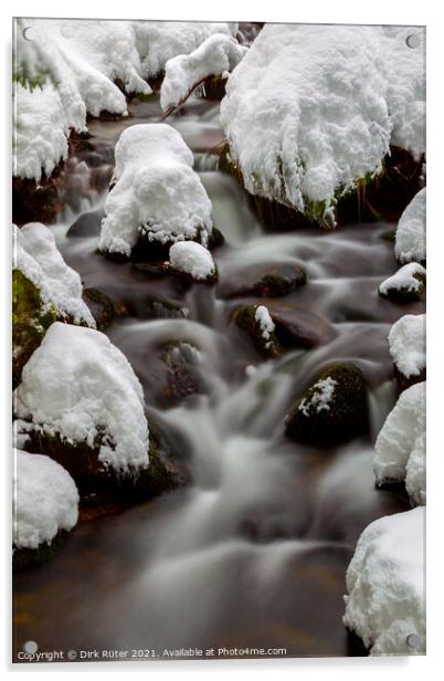 Creek in winter Acrylic by Dirk Rüter