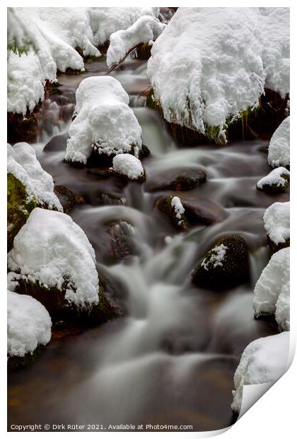 Creek in winter Print by Dirk Rüter