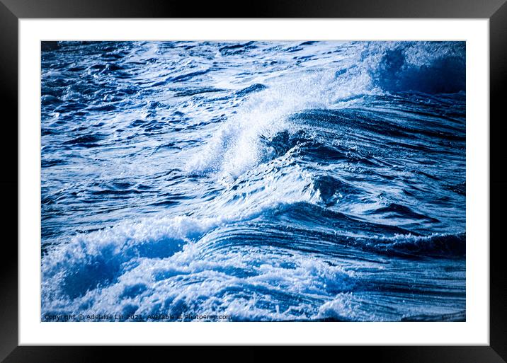 sea waves Framed Mounted Print by Adelaide Lin