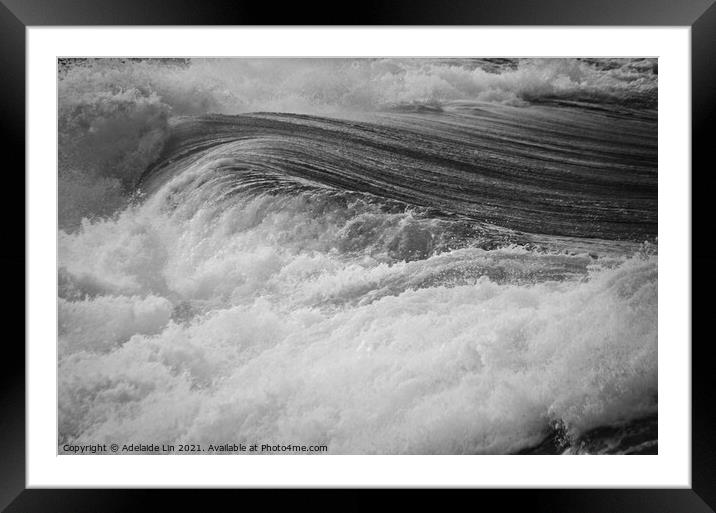 Strong sea waves  Framed Mounted Print by Adelaide Lin