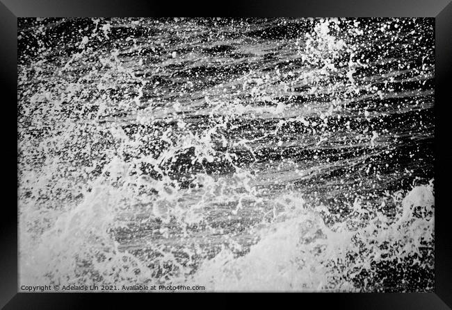 Splash of sea waves Framed Print by Adelaide Lin