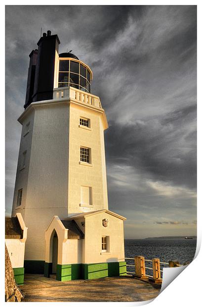 afternoon at the lighthouse Print by Heather Newton