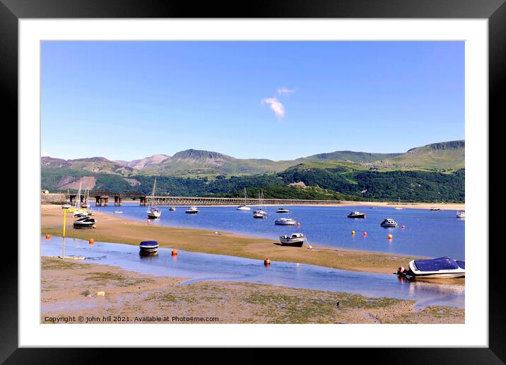 Barmouth low tide Wales. Framed Mounted Print by john hill